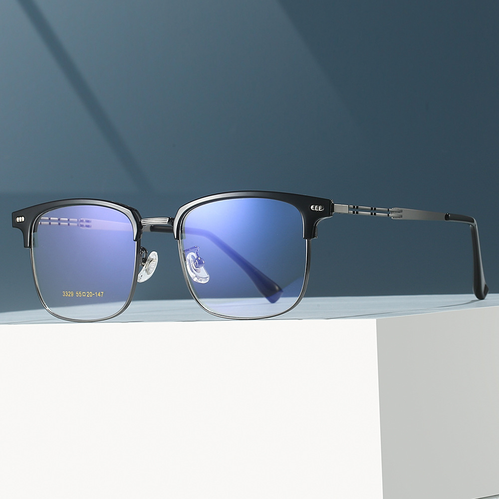 2024热卖爆款TR夹心眉毛光学镜架个性镂空长城腿百搭男女通用3329