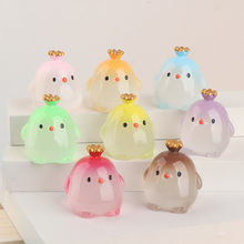 夜光渐变咕咕鸡皇冠鸡摆件 树脂diy饰品配件车载桌面小摆件批发