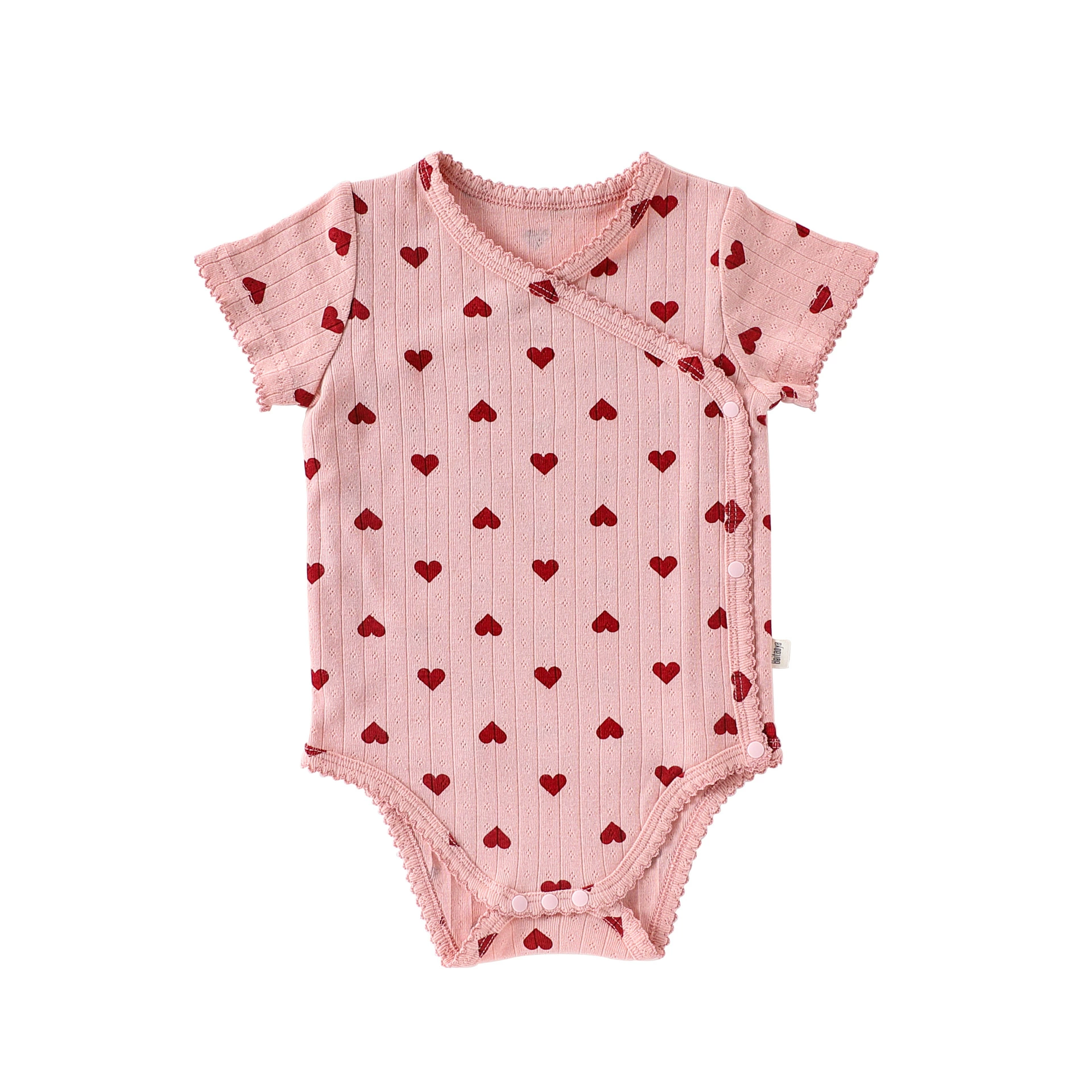 Children's Cotton Romper Unisex, Umbilical Bandage or Heart/Bow Print, Sizes 66–90 cm