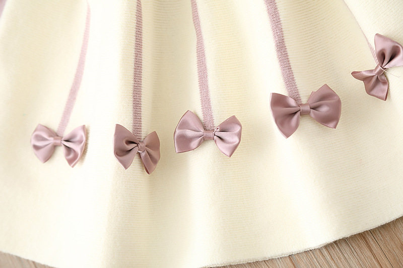 Girl'S Gender Elegant Color Block Bow Knot Polyacrylonitrile Fiber Girls Dresses
