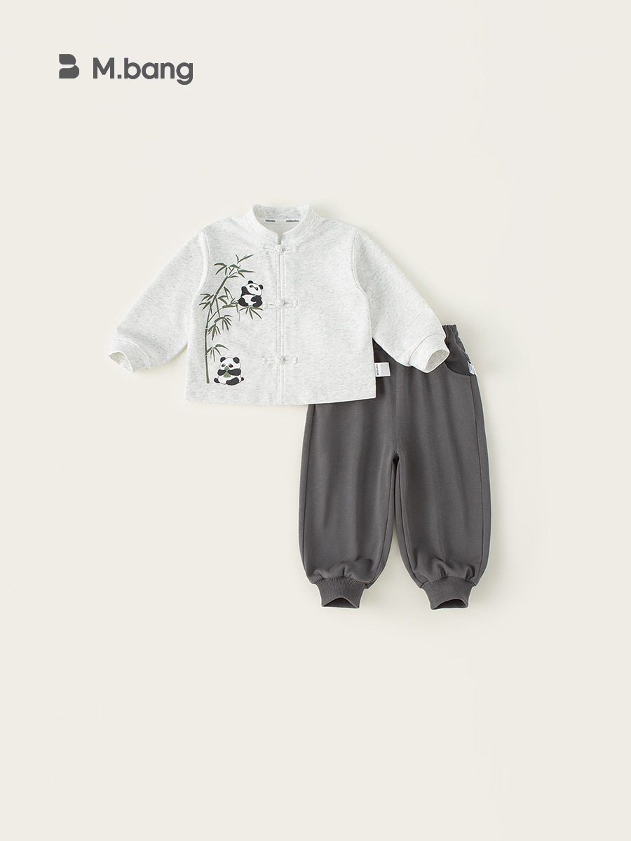 Yubao ropa infantil para niños set de ropa de primavera nuevo estilo de niños estilo chino panda chaqueta nuevo set de dos piezas