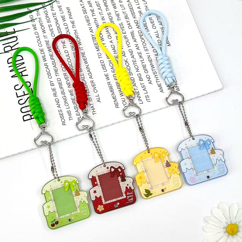 New Transparent Photo Frame Keychain Can Hold 1.0inch Idol Photos, Transparent Storage Acrylic Card Holder with Good Appearance