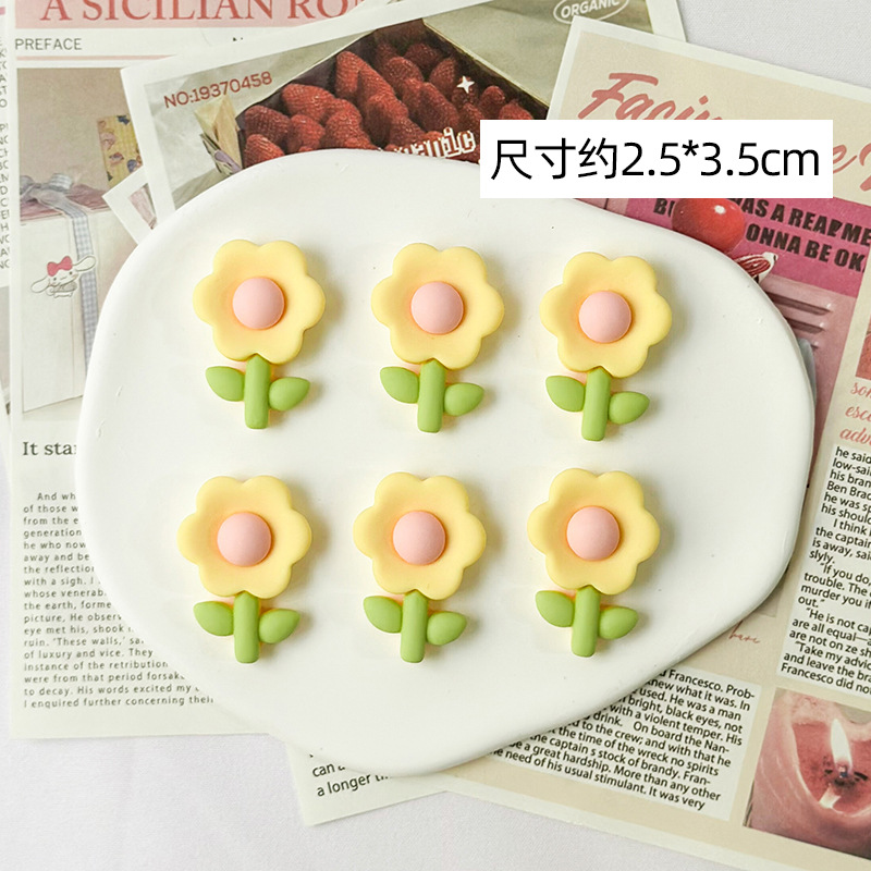 Aima – Auto Parts and Accessories Decoration 3D - frosted-flower-yellow-6pcsfree-glue