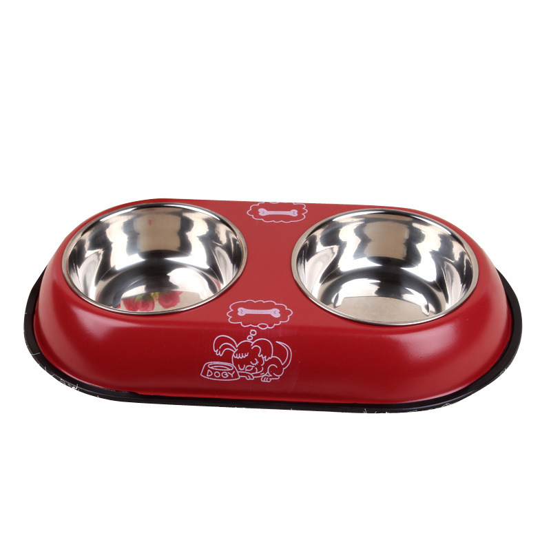 Pet Bowl 201 Stainless Steel Dog Double Bowl Dog Basin Cat Bowl Pet…