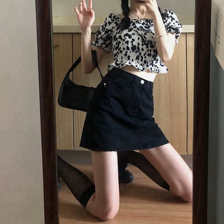 夏季新款ins牛仔短裙女韩版外穿高腰百搭显瘦学生a字半身包臀裙潮