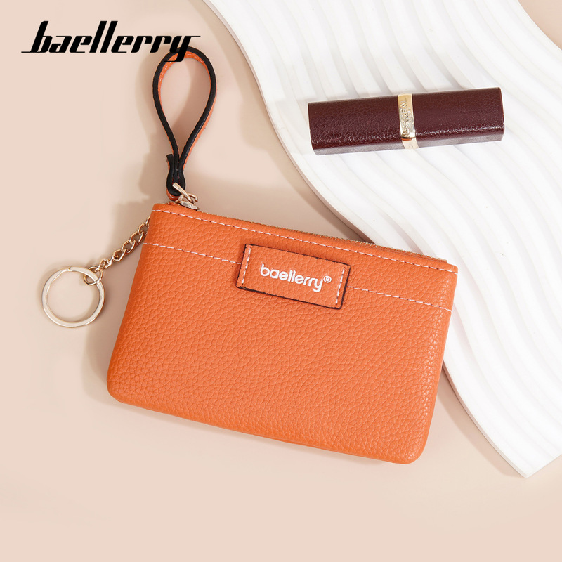 New baellerry Women's Coin Purse Litchi Cross-border Portable Key Case Zipper Mini Coin Bag