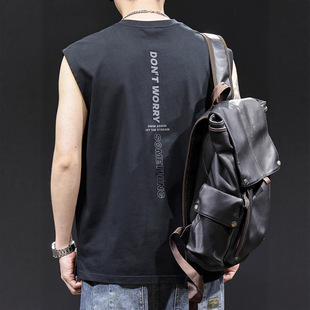 Ice Technology Cotton Vest Men's T-Shirt Waistcoat Men's 2025 New Summer Sleeveless Sports Fitness Basketball Large Size