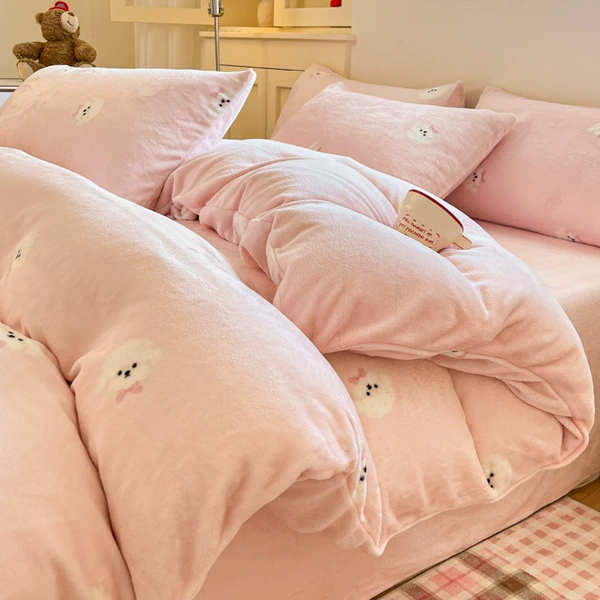 Velvet Puppy-Pink [High weight milk fleece, double warmth]