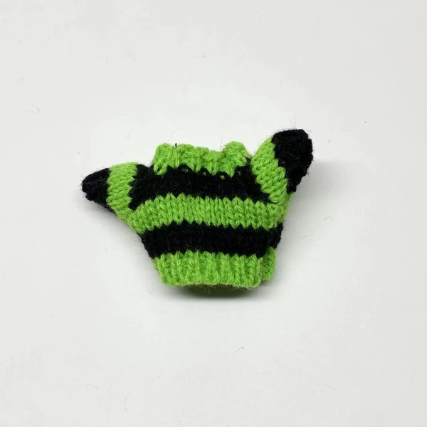 Black -green striped sweater