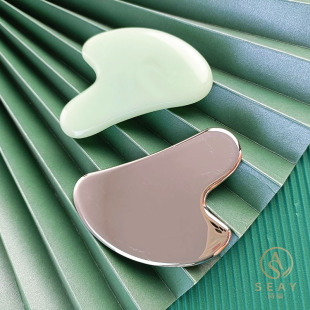 New peach heart-shaped metal scraping board facial lifting beauty scraping piece shoulder neck Meridian facial