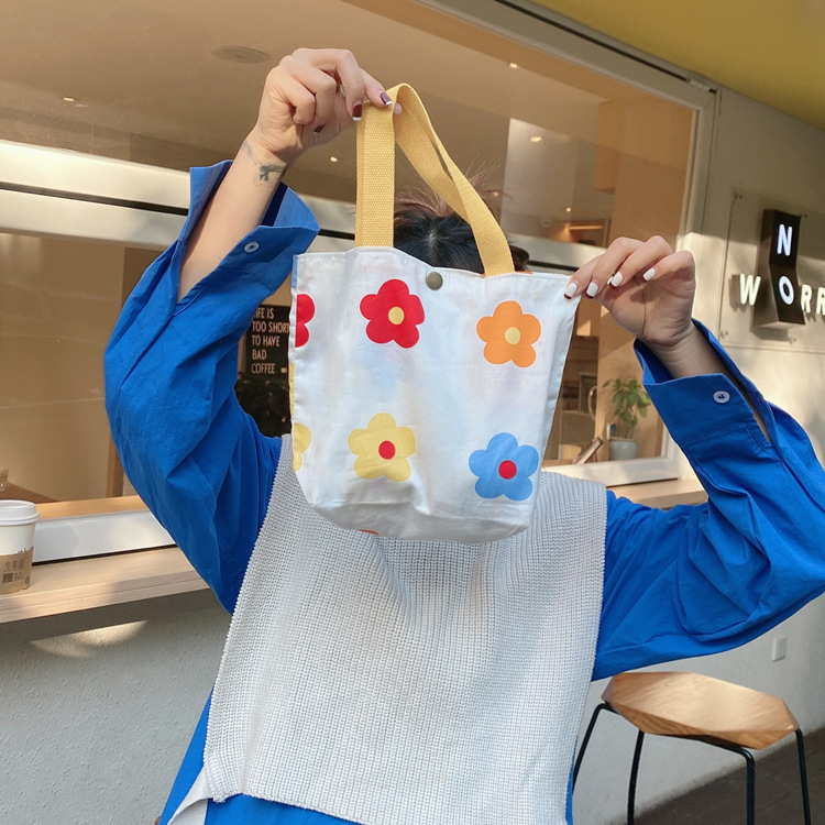 Women's Handbag Cotton Fabric Bag Walking Bag Lunch Bag Fresh Style Floral Bag