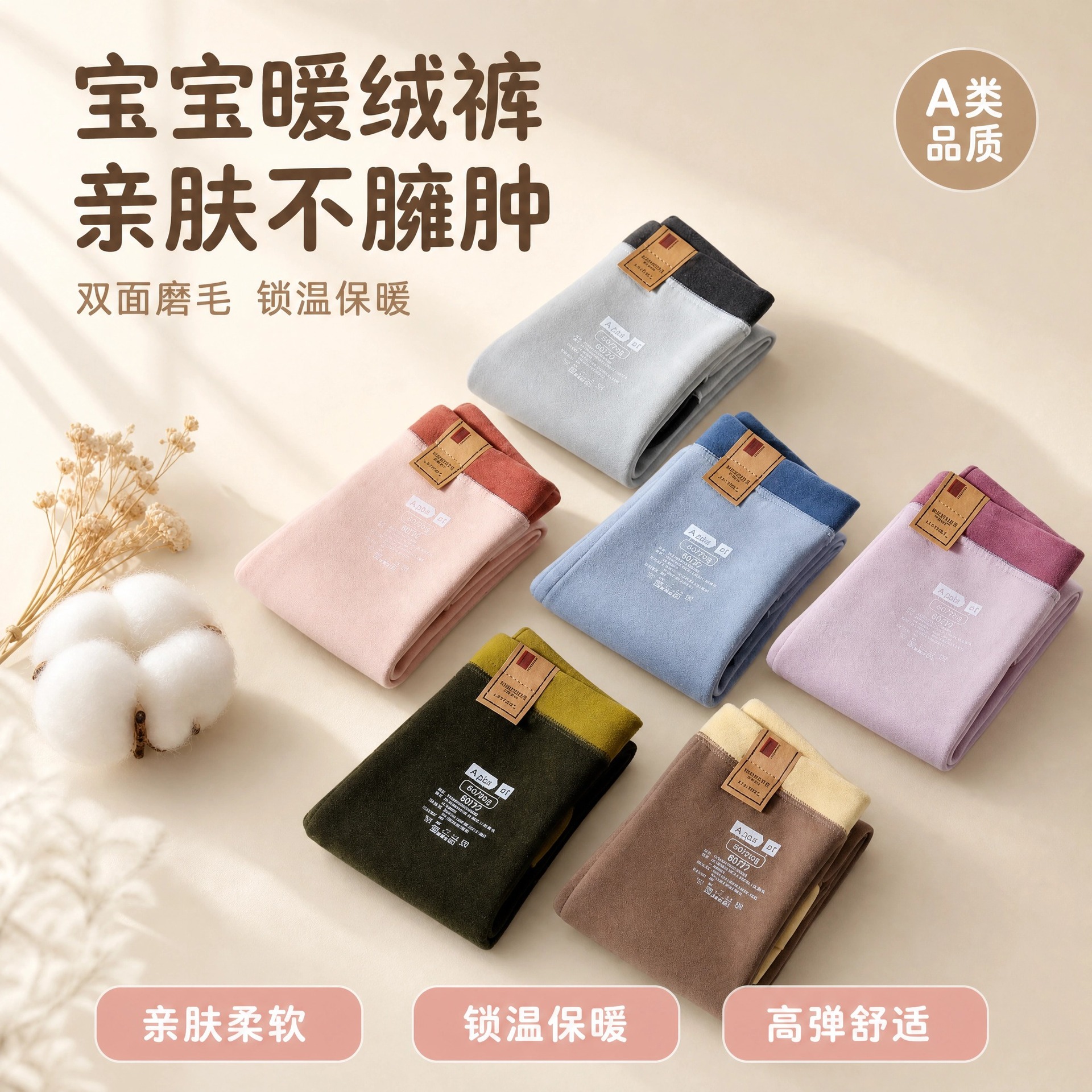 School Uniform Essential: Seamless Children's Autumn and Winter Thermal Pants, High-Waisted Thermal Tights for Students, Boys and Girls, Older Children