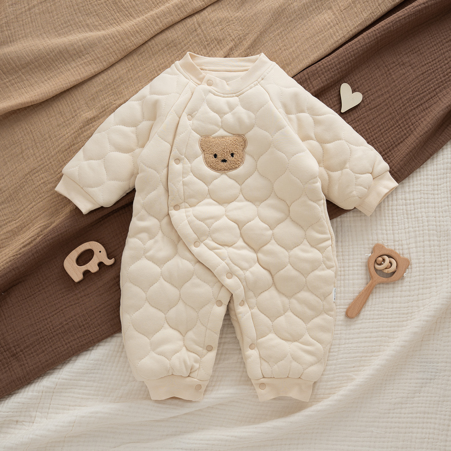 Estilo coreano nuevo Otoño e Invierno ins estilo bebé mono bebé mameluco caliente mameluco algodón engrosado algodón acolchado chaqueta al por mayor