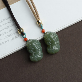 Natural Hetian Jade Pixiu Pendant Couple's Original Jade Picchu Pendant Girlfriend's Birthday Gift