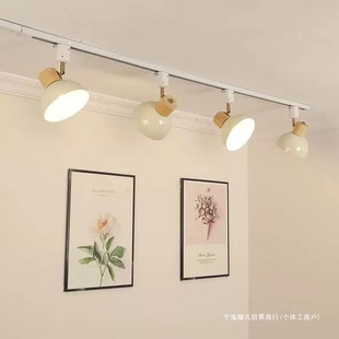 Japanese-Style Solid Wood Track Light Eye Protection for Living Room, Dining Room, Bedroom, New Cream Style Commercial Fill Light Diffuse Track Spotlight