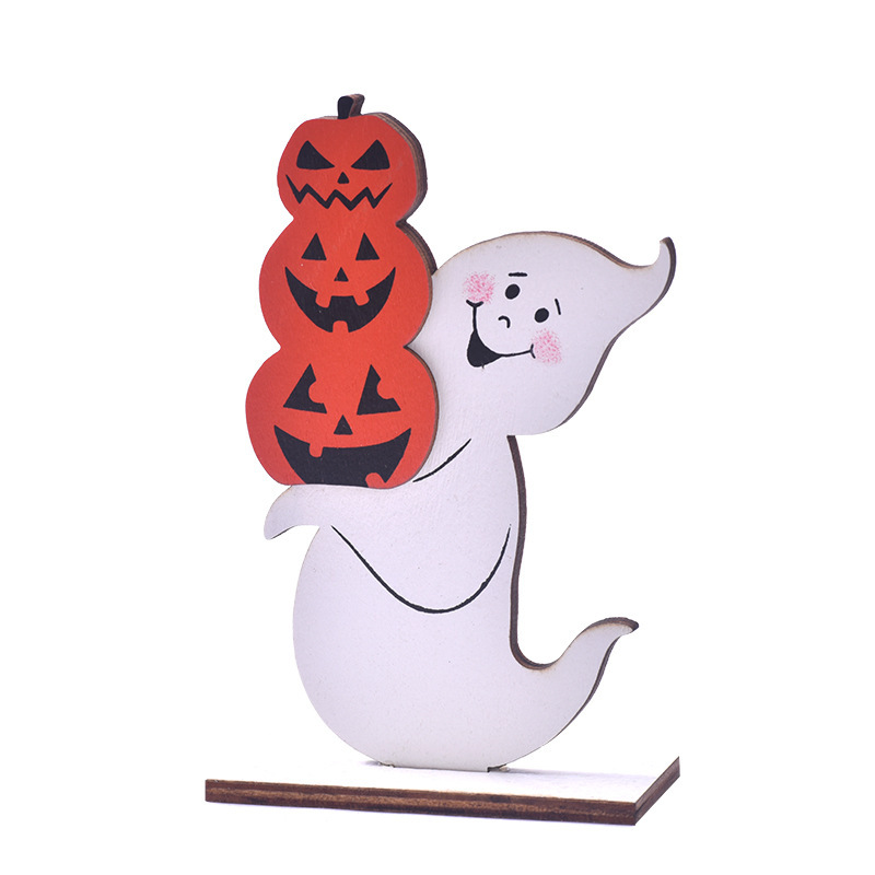 国境を越えた新しいハロウィーンの装飾品魔女ゴースト塗装木製装飾品パーティードレスアップ小道具装飾品|undefined