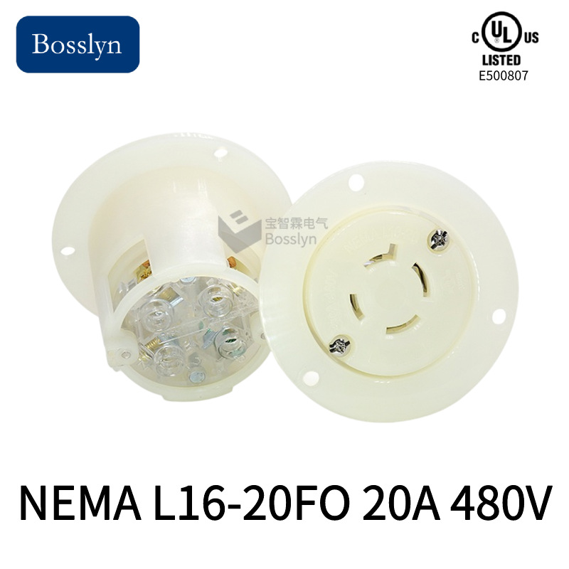 NEMA L16-20R 自动化机械设备制造专用暗装插座 UL