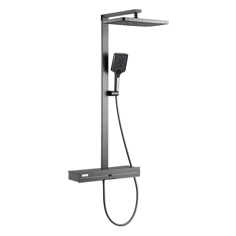 Uno por uno temperatura constante traje de ducha inteligente Hotel baño Faro de tres velocidades sobrealimentado baño ducha traje pistola Gris