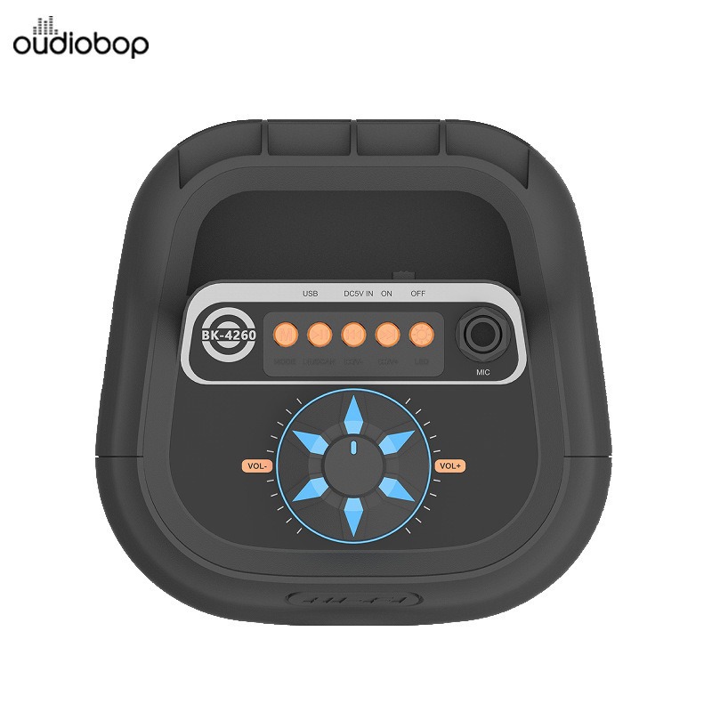 Nuevo transfronterizo de doble perilla portátil de 4 pulgadas audio inalámbrico colorido escenario alto volumen subwoofer altavoz Bluetooth