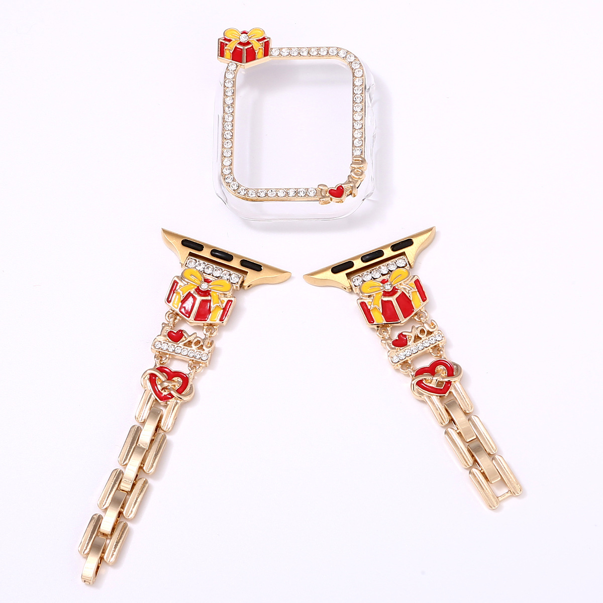 Diamond Metal Watch Strap For Apple Watch Series Se 5 6 7 8 9 Gift Box_voghion.com