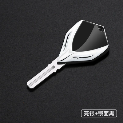 Motorcycle metal key blank suitable for BMW R1200GS F650GS K1200R HP4 HP2 series (Motorcycle Key) - bright-silver-mirror-black-bm-110