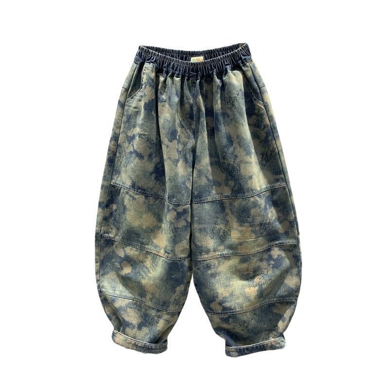 ファッションはプリントの9分のジーパンを染めます。|undefined