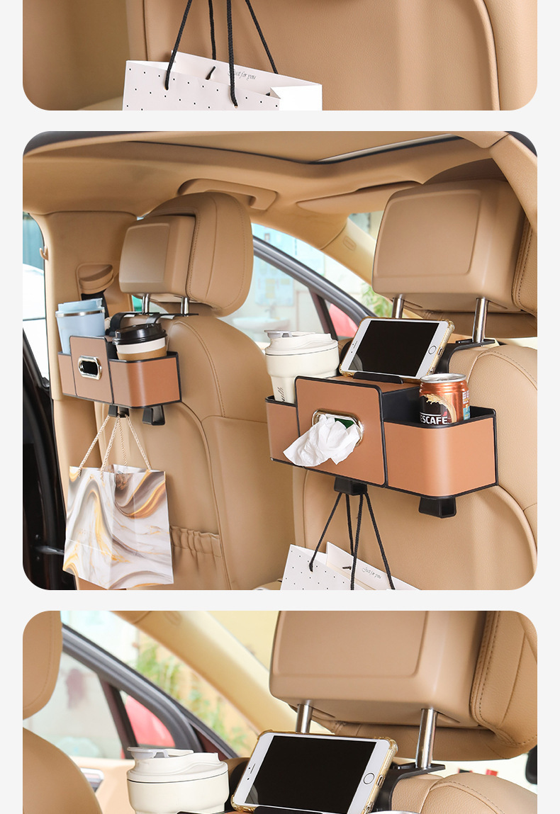 Multifunctional Car Cup Holder Car Storage Box Seat Back Organizer