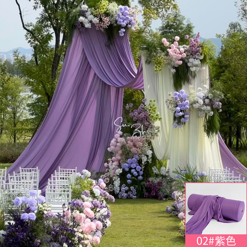 婚庆弹力布吊顶纱幔布幔装饰韩式婚礼顶部牛奶丝酒店场景布置|undefined