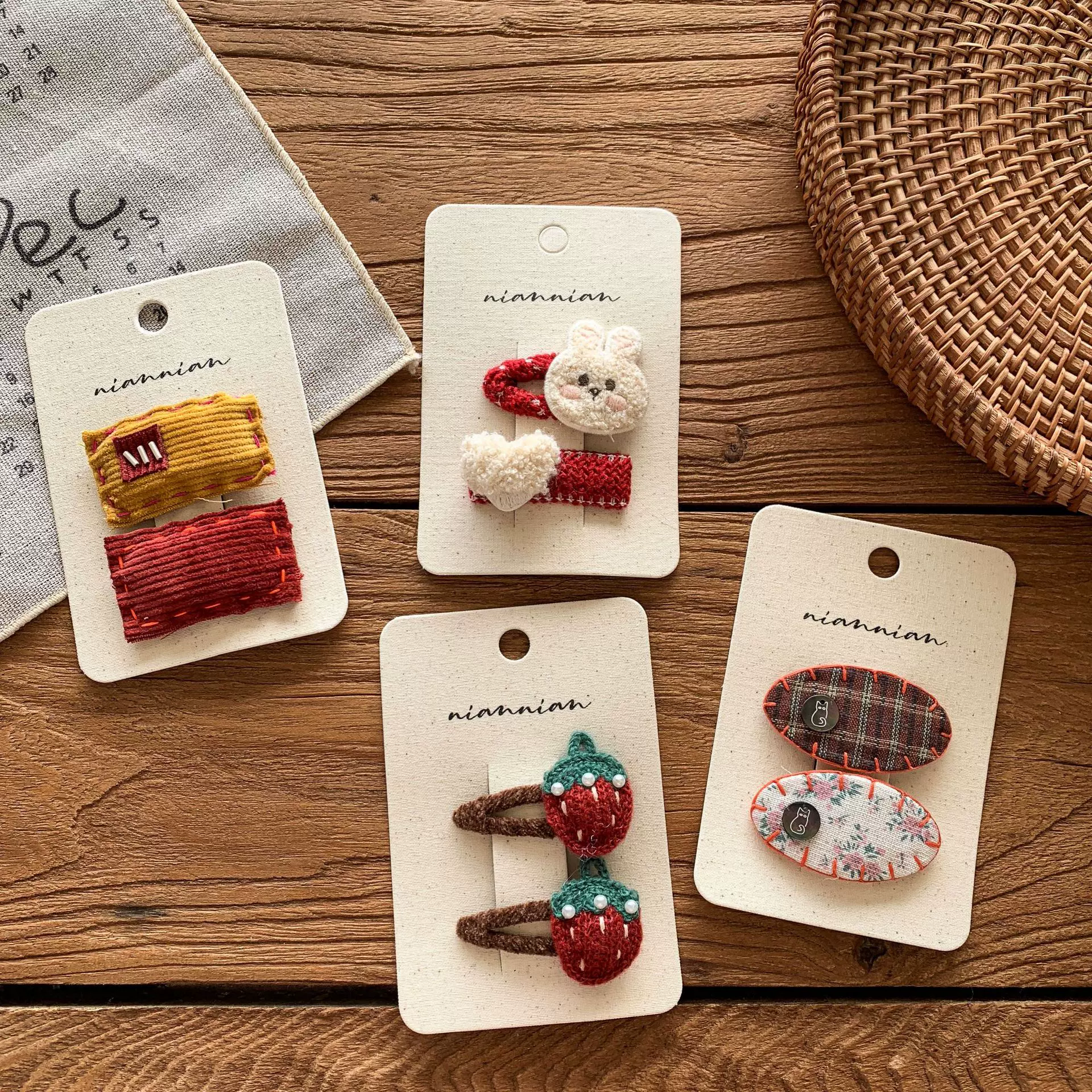 蔗梨童装女童发夹新款可爱布艺儿童甜美卡通BB夹婴儿女宝发卡发饰