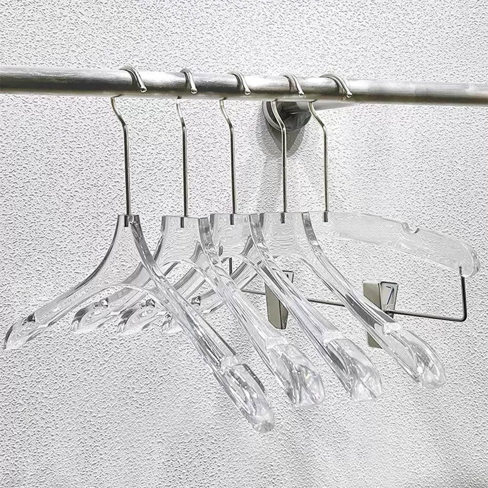 2025新款服装店透明水晶衣服架婚纱仿亚克力衣撑女装衣挂无痕裤架