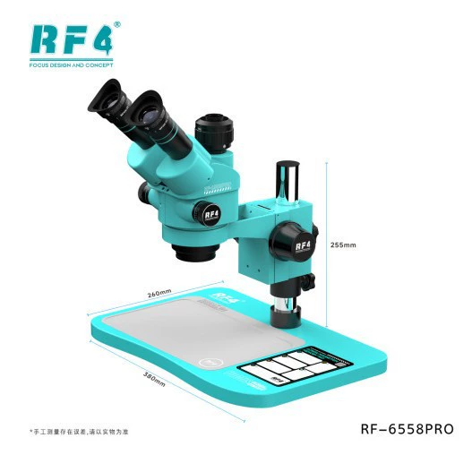 RF4 Микроскоп с высоким увеличением для ремонта мобильных телефонов, HD микроскоп 7-50X, двойной рычаг, непрерывное увеличение, тринокулярный микроскоп