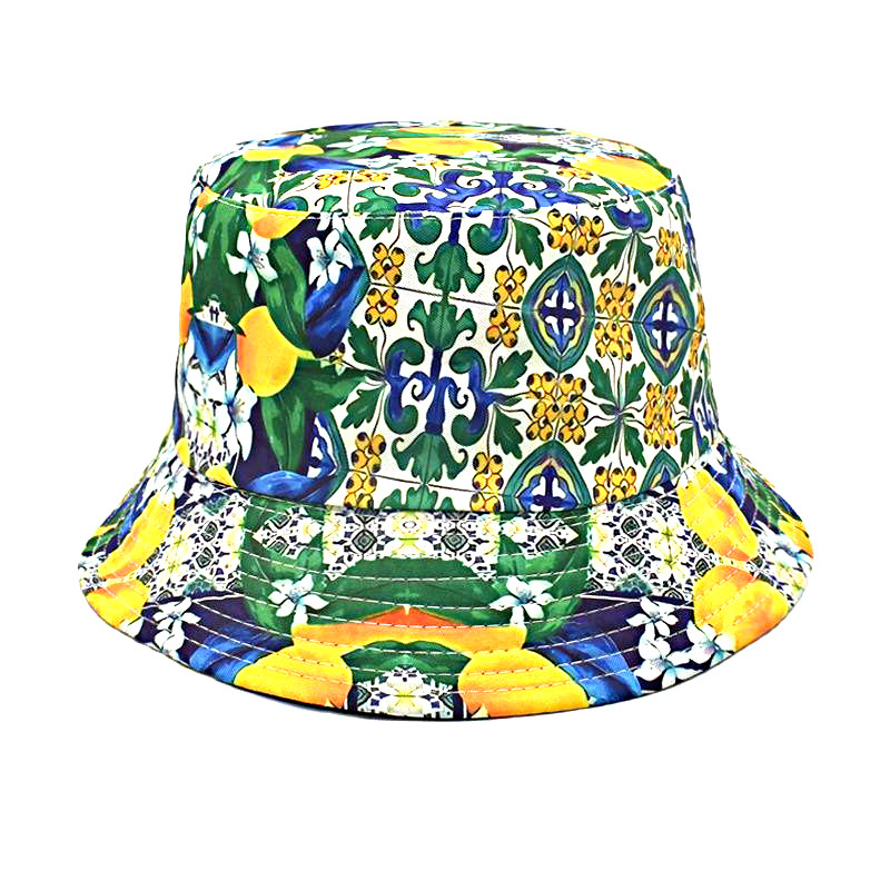 Printing Design Classic Style Style Flat Eaves Rim Unisex Classic Style Printing Printing Flat Eaves Bucket Hat