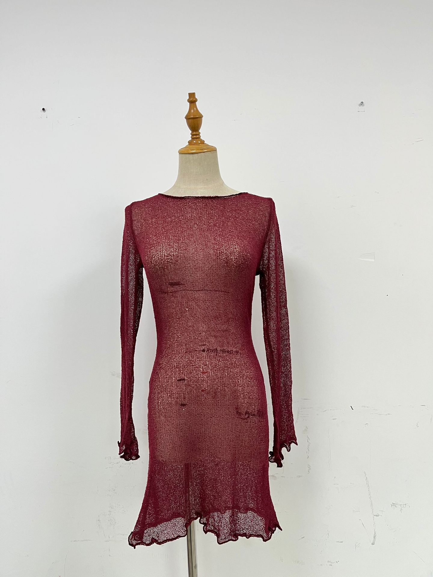 Sexy See-through Backless Summer Dress For Women Long Sleeve Knitted Bikini Cover-up Bohemian Beach Dresses Mini Vestidos