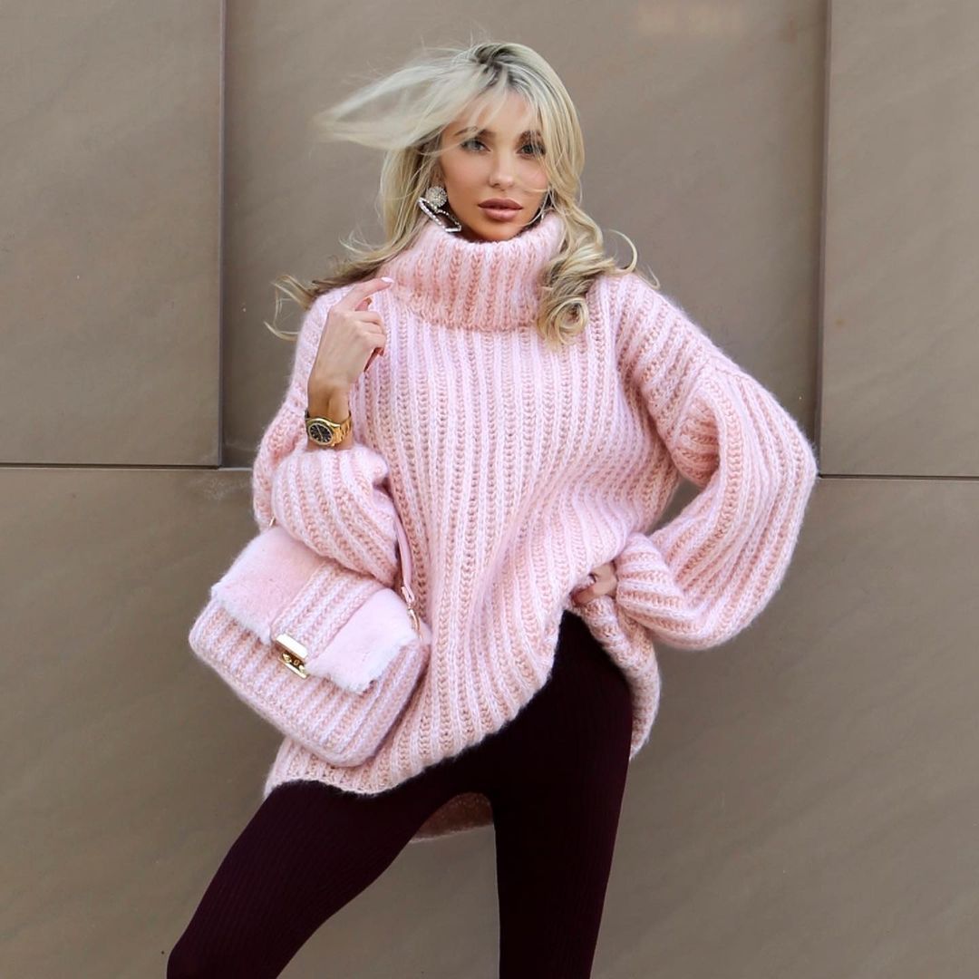 Women's Sweater Long Sleeve Sweaters & Cardigans Simple Style Solid Color display picture 6