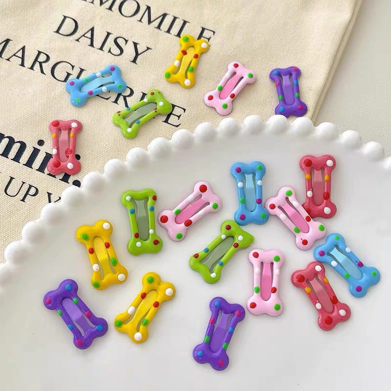 Mini Bone-Shaped Bb Clip with Oil-Drip Polka Dots Y2K Cute Girly Hairpin, Bangs Clip, Side Hair Clip, Hair Accessory Mini Bone-Shaped Bb Clip with Oil-Drip Polka Dots Y2K Cute Girly Hairpin, Bangs Clip, Side Hair Clip, Hair Accessory