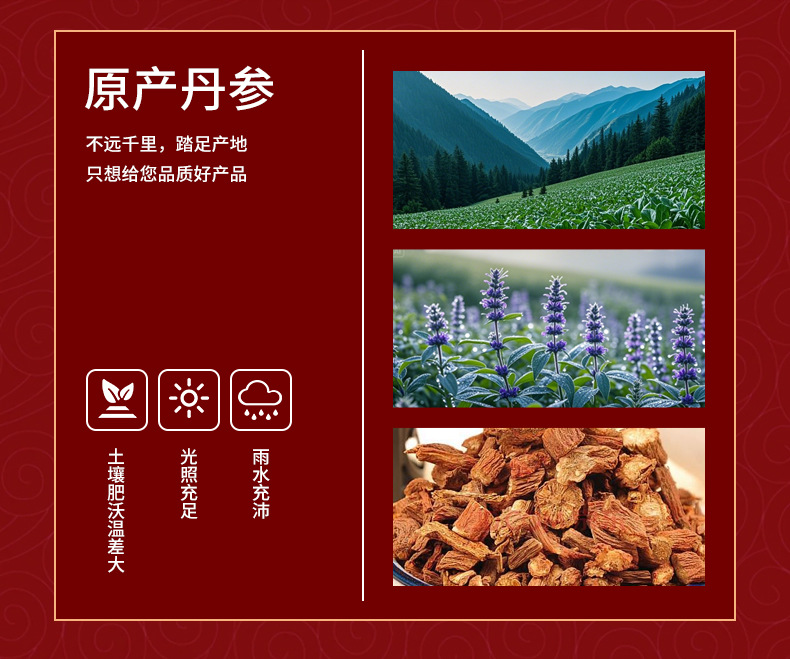 Dan Shen Powder Salvia Miltiorrhiza Root Powder 500g TCM Herbal Supplement for Daily Wellness key features