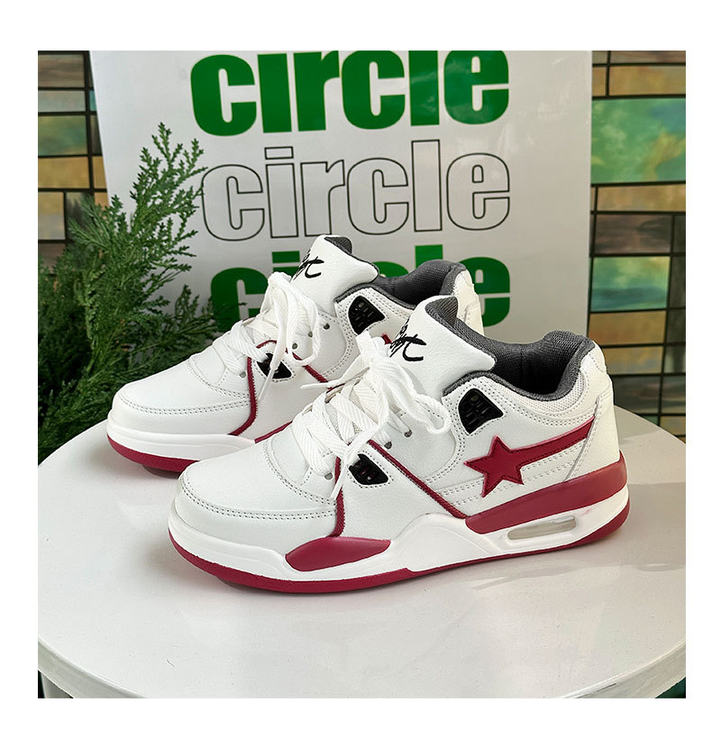 Air Cushion Meteor Board for Men's Spring 2024 New Versatile Instagram Casual Little White Thick Sole Basketball Shoes_voghion.com
