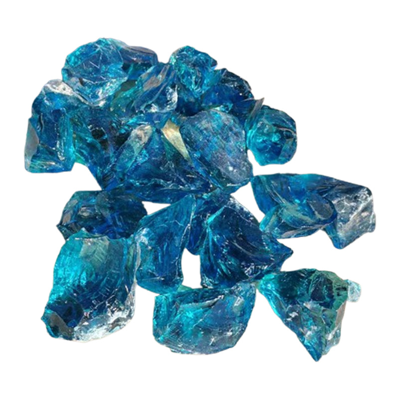 Cross-border ocean blue glass stone landscape architecture colored…