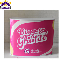 弧形促销台外贸定制简易便携展示台化妆品快闪活动道具移动展示桌