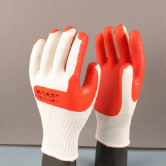 勞保加厚橡膠手套工作耐磨耐用防滑勞保手套批髮乳膠軟膠片手套