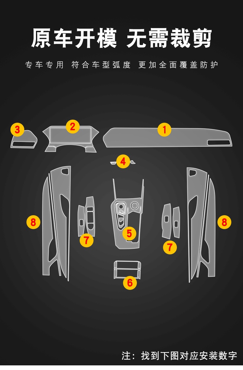 Suitable for 21-25 Geely Xingyue L Screen Center Console Interior Film Car Modification Transparent Tpu Protective Film