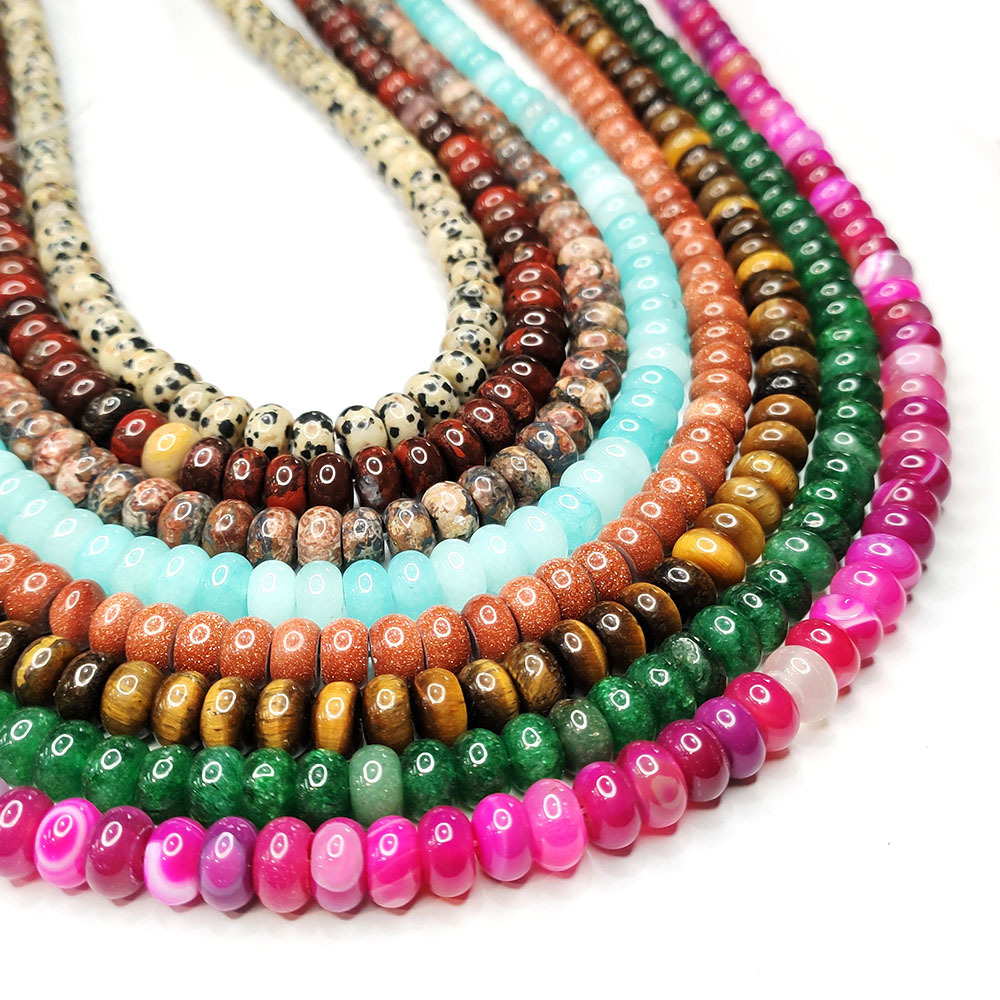 Aventurine, Malachite, Unakite, Opalite Stone Type Abacus Beads Bead Shape A String Quantity A String 4*6mm 5*8mm Natural Stone Agate Aventurine Malachite Unakite Geometric Smooth Jewelry Accessories Beads