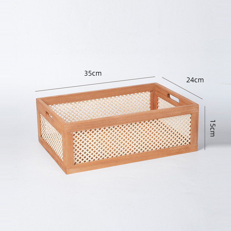 Cesta de almacenamiento de madera sólida de escritorio plegable de madera vintage transfronteriza personalizada caja de almacenamiento de libros