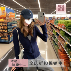 现货美式修身显瘦正肩连帽外套早就双拉链开衫女纯色百搭上衣女X