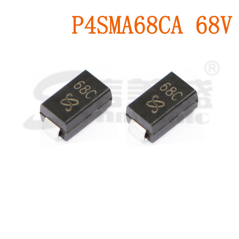 P4SMA68CA 68V 丝印68C SMA DO-214AC 瞬态抑制二极管 TVS管 现货