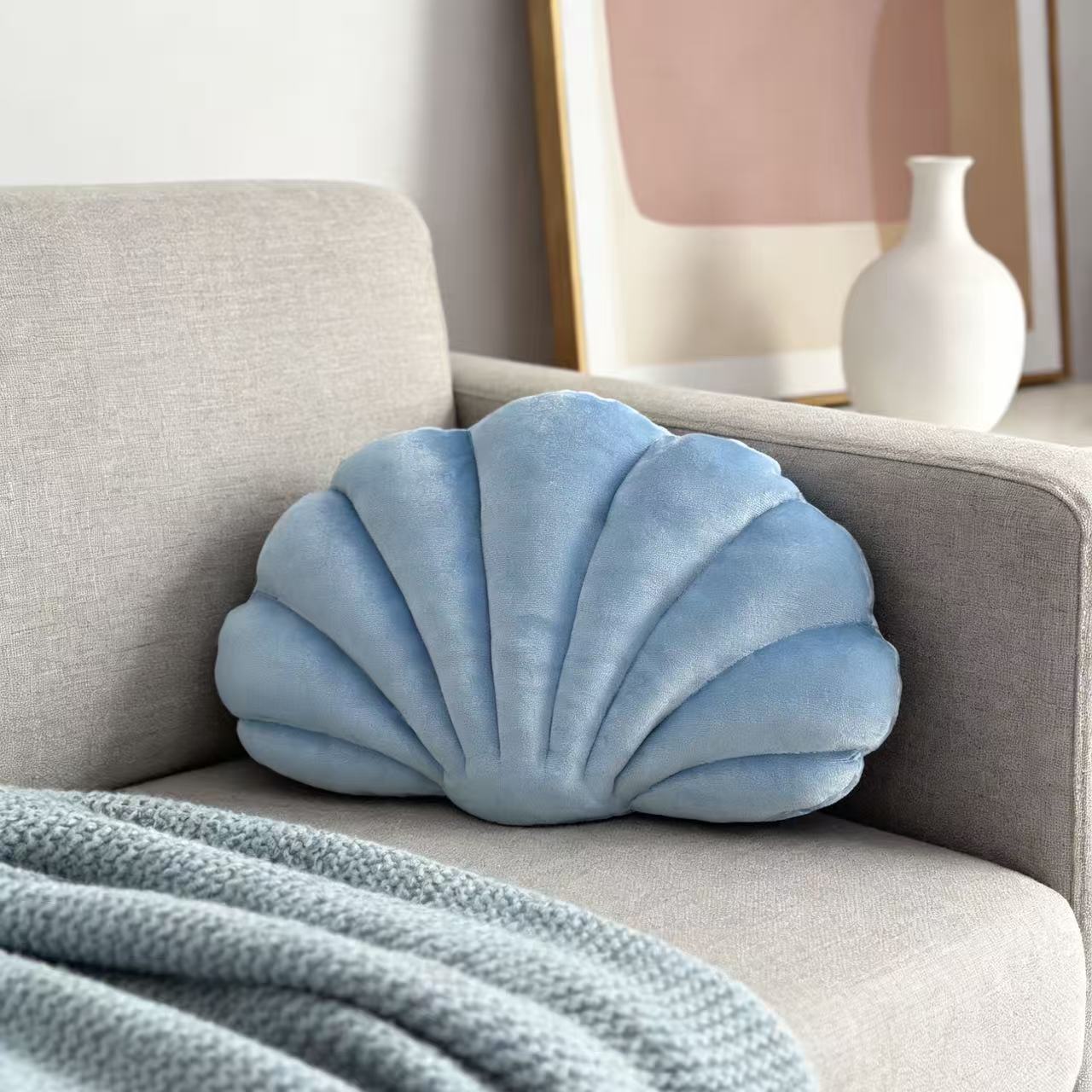 Zhang Yixing's Same Style Plush Shell-Shaped Pillow for Home Aquarium Decoration, Sofa Office Marine Animal Pillow