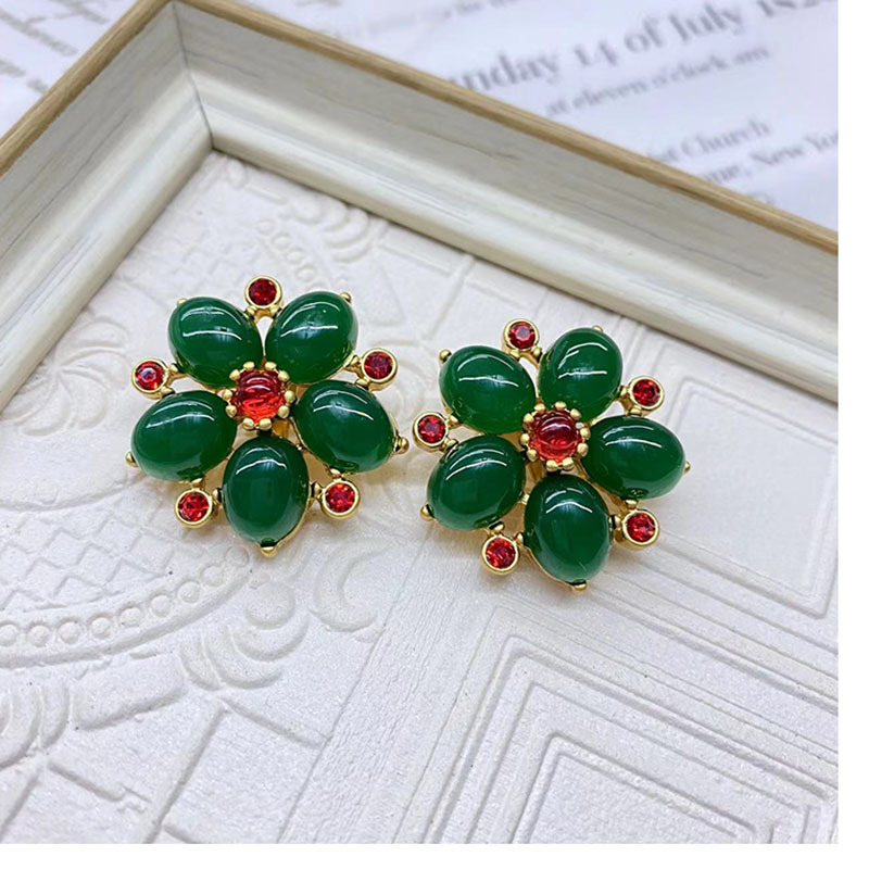 Retro Flower Alloy Plating Womenu0027S Ear Studs 1 Pair