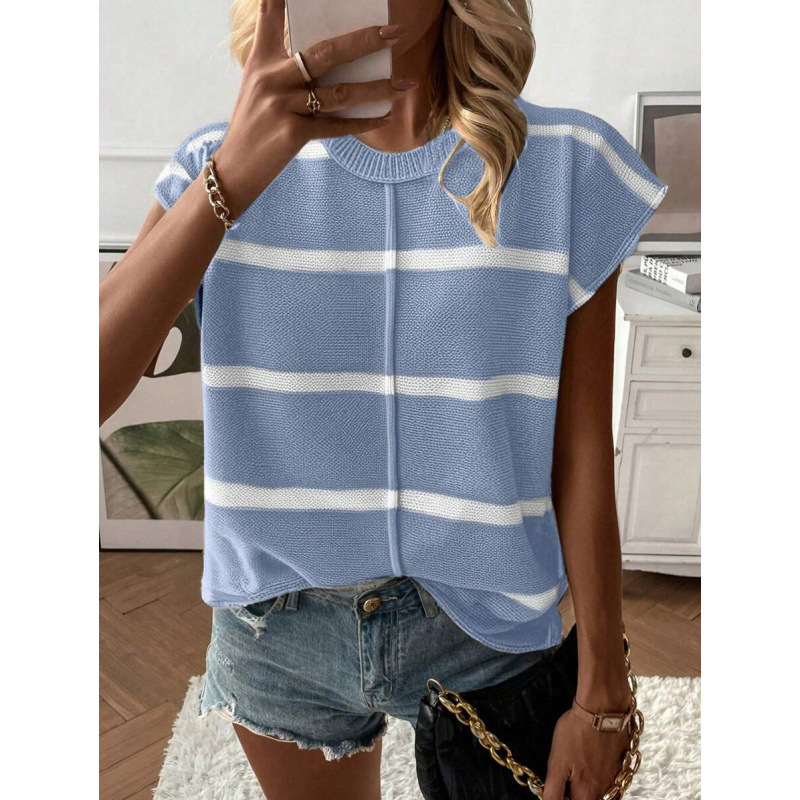 Comercio exterior nuevo cross-border Knitwear casual cuello redondo suelto hombro sin mangas