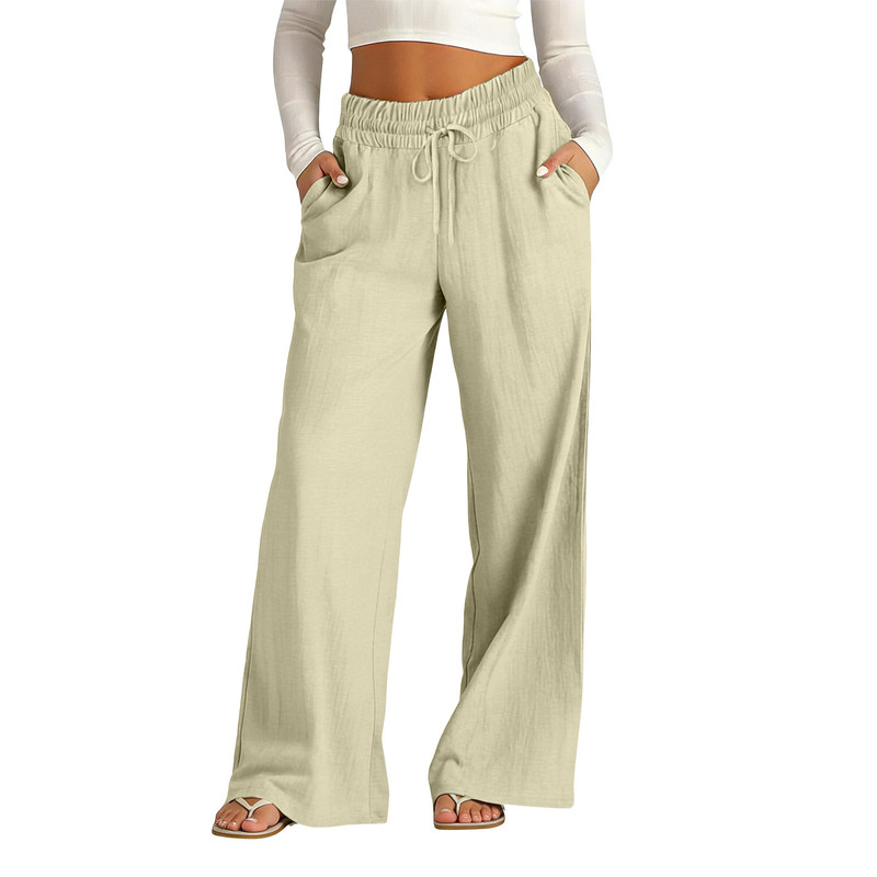2026 European and American Summer Loose Beach Pants, Lightweight Straight Cotton-Linen Pants, Casual and Fashionable Long Pants with Pockets 2026 European and American Summer Loose Beach Pants, Lightweight Straight Cotton-Linen Pants, Casual and Fashionable Long Pants with Pockets