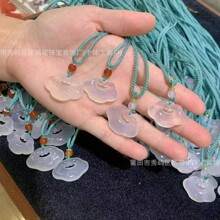 高冰马料玉髓祥云锁挂件玛瑙荔枝冻白月光笑佛平安扣金枝玉叶挂件